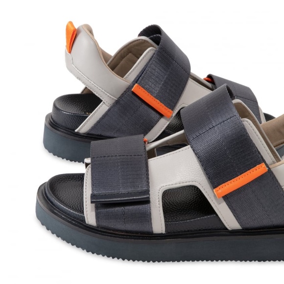 United Nude Men\'s Sandals Brand New (Geo Sandal Men\'s) Blue, grey with orange.